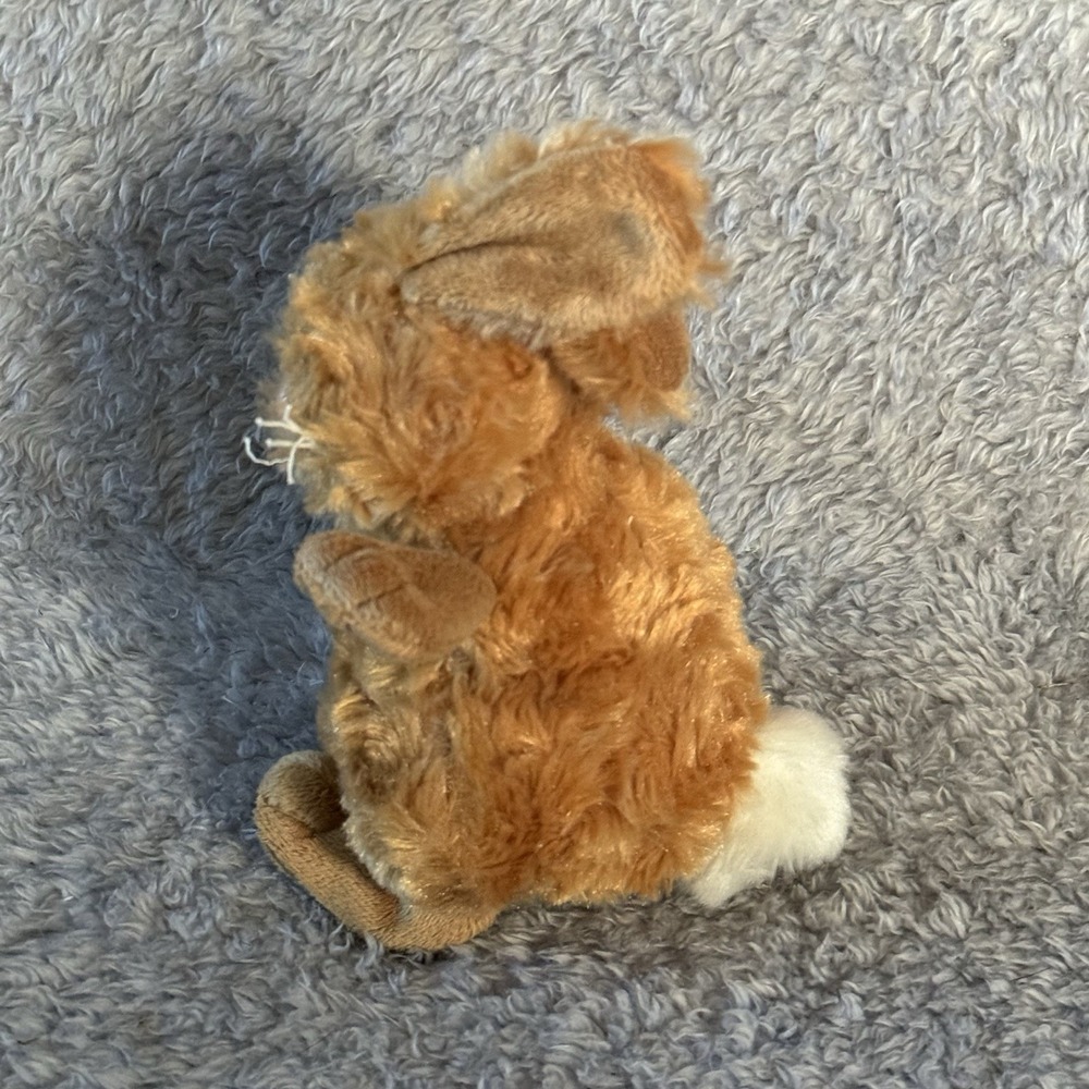 Ganz Bunny Rabbit Plush Stuffed Animal Toy Bean Bag Brown Textured Fur Soft 6" - Picture 4 of 8